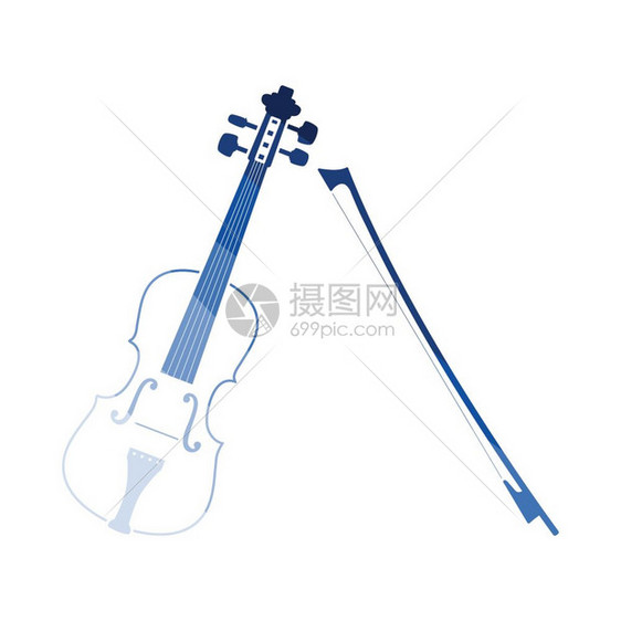 Violin图标平面彩色设计矢量图解图片