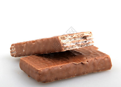 白色背景的Wafer巧克力甜点图片