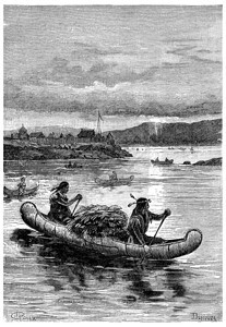 登上这些印度人正在探索的脆弱船只1890年JulesVerneCesarCascabel图片