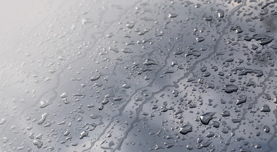 下雨后车上的水滴图片