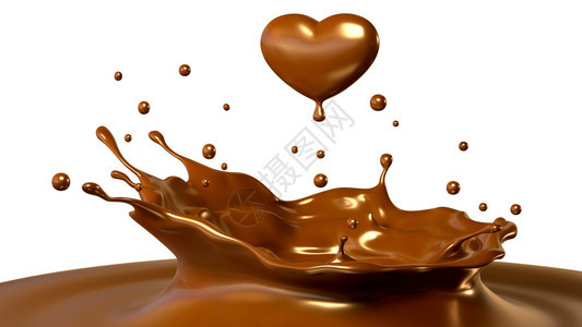 3D插图巧克力心脏图片