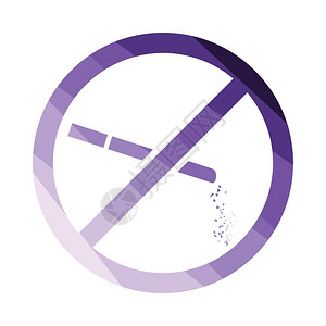 禁止吸烟图标平面彩色设计矢量插图图片