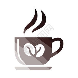 咖啡杯图标平面彩色设计矢量插图图片