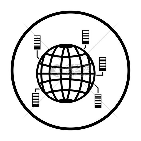 大数据图标细圆Stencils设计矢量说明图片