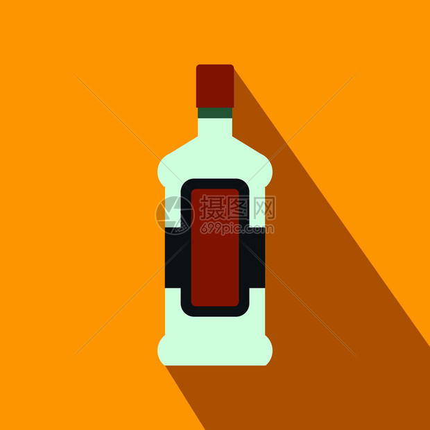一瓶酒精和张黄色背景的玻璃平面图标一瓶酒精和张玻璃平面图标图片