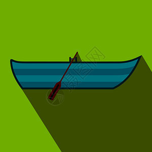 绿色背景上的船图标图片