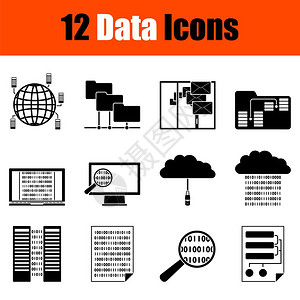 12个数据图标集完全可编辑的矢量说明文本扩展图片