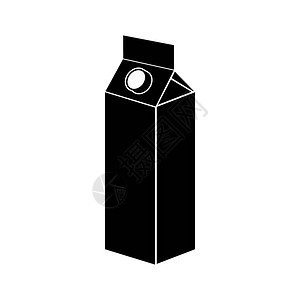 牛奶或果汁盒箱图标图片
