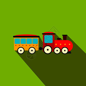 绿色背景的小火车图片