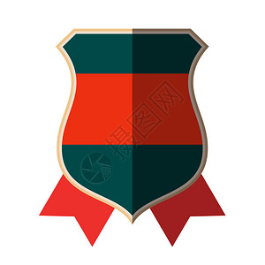 仿旧绿色旧徽章插画