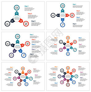 圆形信息模板包含34567和8个元素步骤或选项工作流程或图矢量eps10插图图片