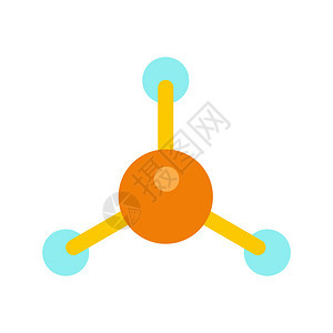 白色背景上孤立的分子平面图标分子平面图标图片