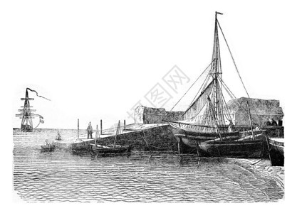 艾克斯岛码头CharenteBottom184年MagasinPittoresque图片