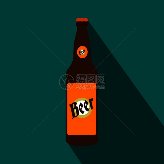 啤酒瓶平面图标图片