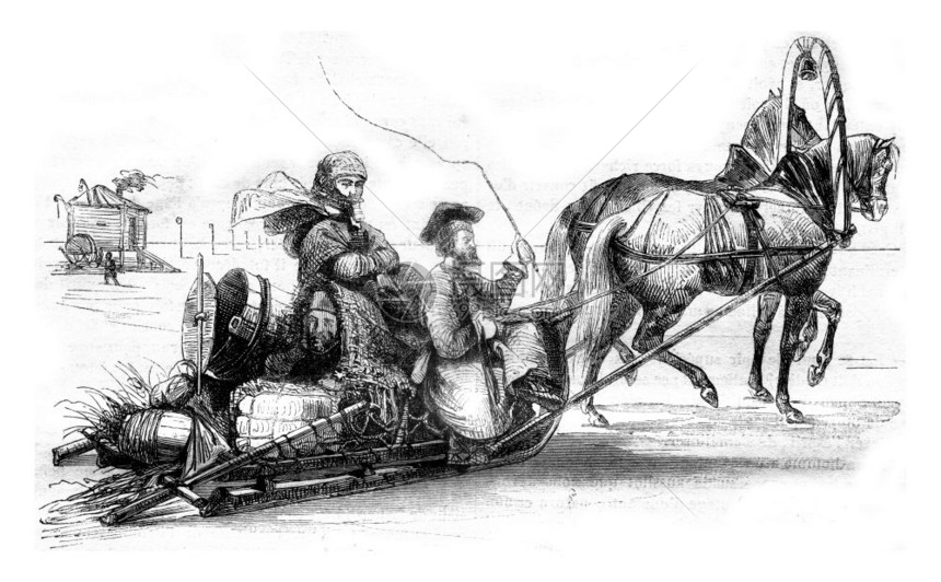 根据charlesgiraud先生绘制的图画这支雪橇附于最后一次的rechetche号