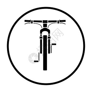 自行车图标前视细圆Stencils设计矢量说明图片