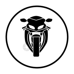 摩托车图标前视细圆Stencils设计矢量说明图片