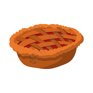 酥劈蛋挞白色背景上的派卡通图标pie卡通图标插画