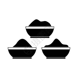 胡死白色背景上隔离的简单样式多彩tika粉末图标彩色粉末图标简单样式