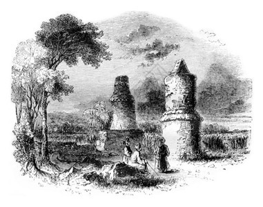 塔尔图斯附近古老的1842年的马加辛皮托罗尔克图片