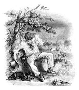 夏天古老的雕刻插图1842年的马加辛皮托罗克图片