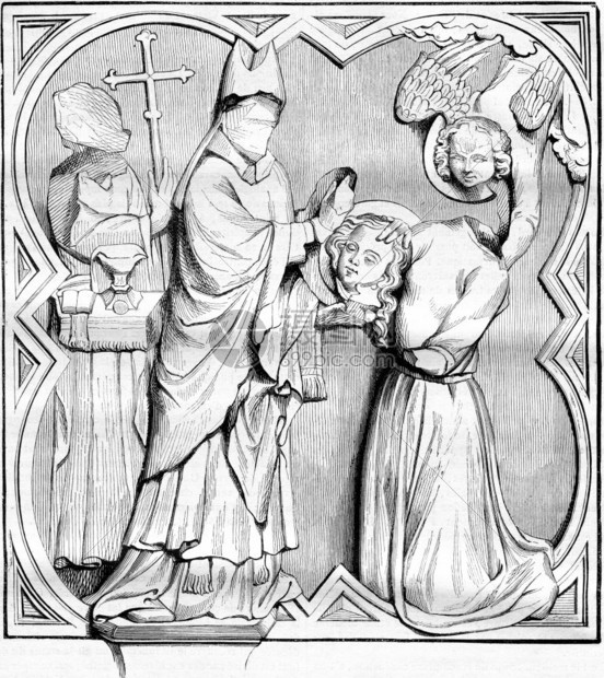 圣瓦莱丽带着他的头去圣马提亚尔从伯纳德布朗的中得到高度的救赎1842年马加辛皮托雷斯克图片