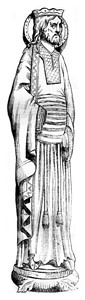 MerovingiankingStatueCloitreSaintDenis1843年马加辛皮托雷斯克古典雕刻的插图1843年图片