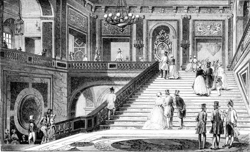 在凡尔赛城堡的大理石楼梯184年马加辛皮托雷斯克图片