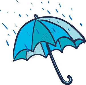 蓝色雨伞矢量插画图片