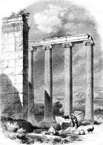 古老的阿扎尼亚Tchavdere的一座伊尼科寺庙的废墟184年的马加辛皮托雷斯克图片