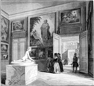波尔多博物馆第二个房间的景象1845年马加辛皮托罗尔克的古典刻画图图片