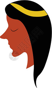 一个棕色女孩穿戴头冠的尖利下巴和鼻子图片