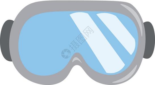 带有灰框架矢量颜色绘图或插的滑雪护目镜像图片素材