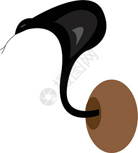 黑蛇及其舌头从洞矢量颜色图画或插中出来图片