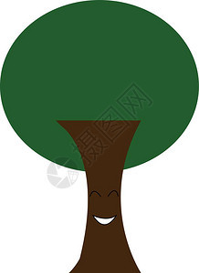 绿色树看上去令人欣喜的矢量颜色绘画或插图图片