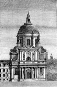 巴黎索邦教堂1846年MagasinPittoresque图片