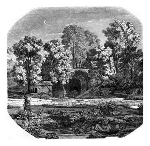 罗马农村的不老泉埃格瑞1846年马加辛皮托雷斯克图片