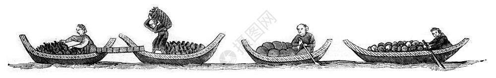 港口煤炭水果船古典雕刻的插图1846年马加辛皮托罗尔克图片