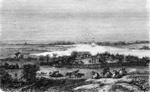 Diodoune村塞内加尔银行1846年MagasinPittoresque图片