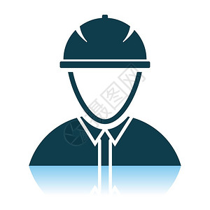 Helmet的建筑工人头部图标阴影反射设计矢量说明图片