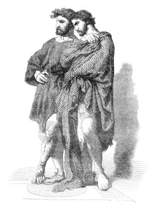 两位哲学家罗马奥吉古老的雕刻插图1847年的马加辛皮托罗克图片