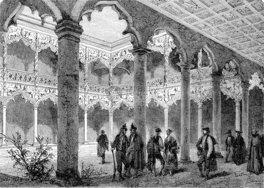 瓜达拉哈宫庭院1852年马加辛皮托罗尔克高清图片下载正版图片305028746摄图网