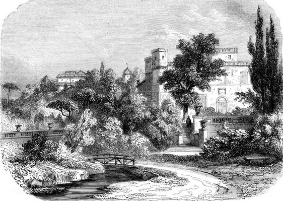 Aix附近雷内国王花园的景象1852年MagasinPittoresque刻有古老的插图图片