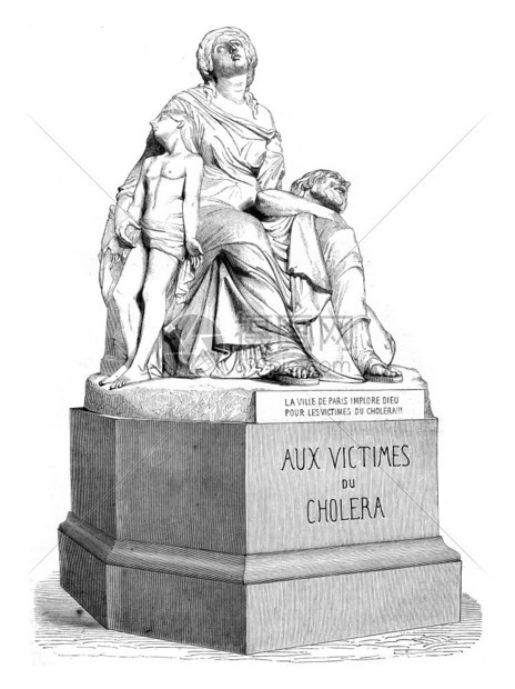 1852年雕塑表演霍乱古老的雕刻插图1852年马加辛皮托雷斯克图片