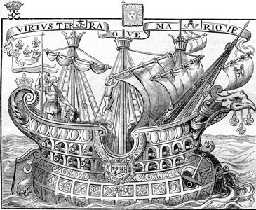 巴雷梅法国的象征船1852年马加辛皮托罗克的古典雕刻插图背景图片