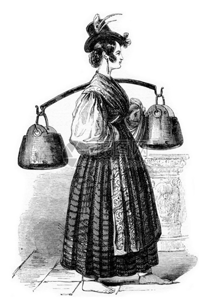 1853年威尼斯妇女用水1853年马加辛皮托雷斯克图片