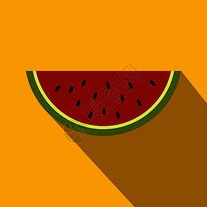 橙色背景上的西瓜图标图片