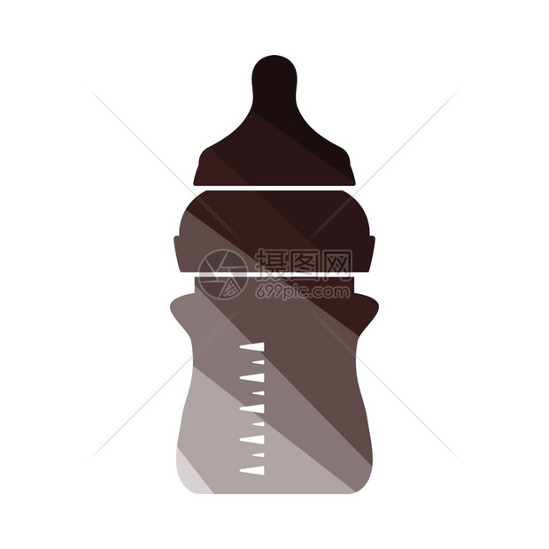 婴儿瓶式图标平板彩色梯子设计矢量说明图片