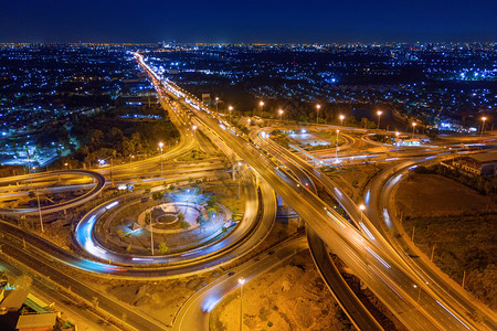 曼谷环形高速公路空中视图图片