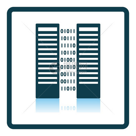 服务器图标平方阴影反射设计矢量说明图片
